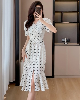 Printing summer fashion belt mermaid long dress