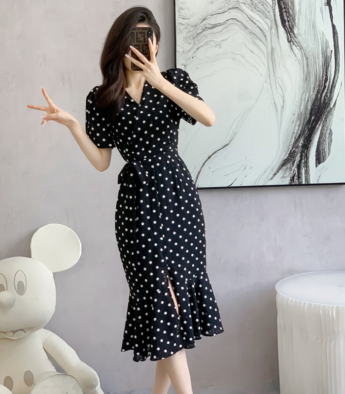 Printing summer fashion belt mermaid long dress