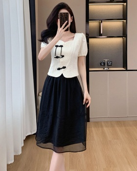 Chinese style lady skirt summer fashion tops 2pcs set