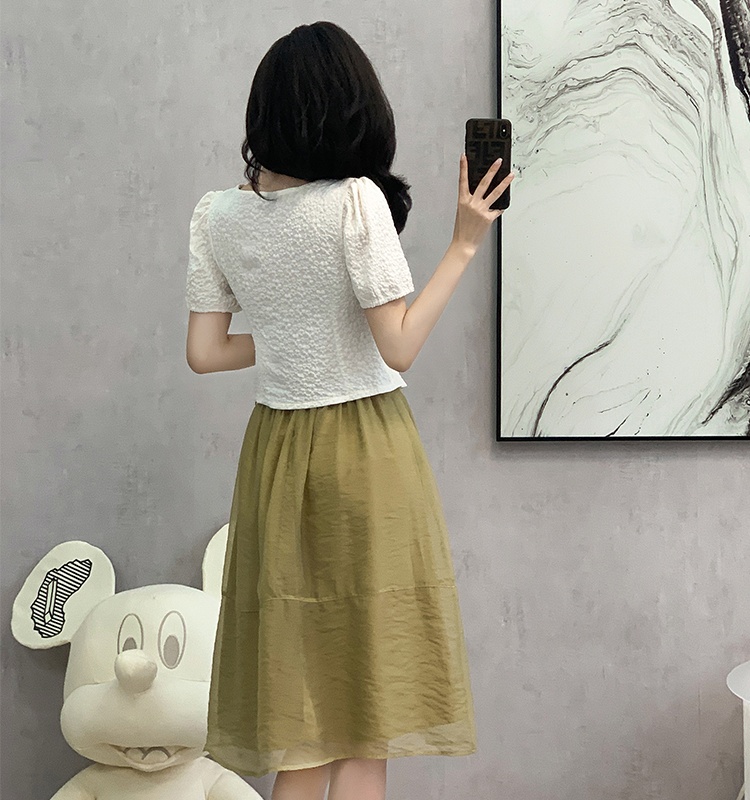 Chinese style lady skirt summer fashion tops 2pcs set