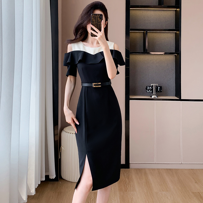 Package hip split dress splice ladies belt