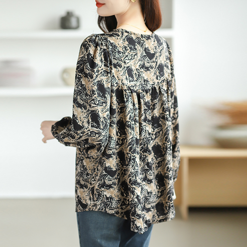 Round neck spring and summer tops slim shirt