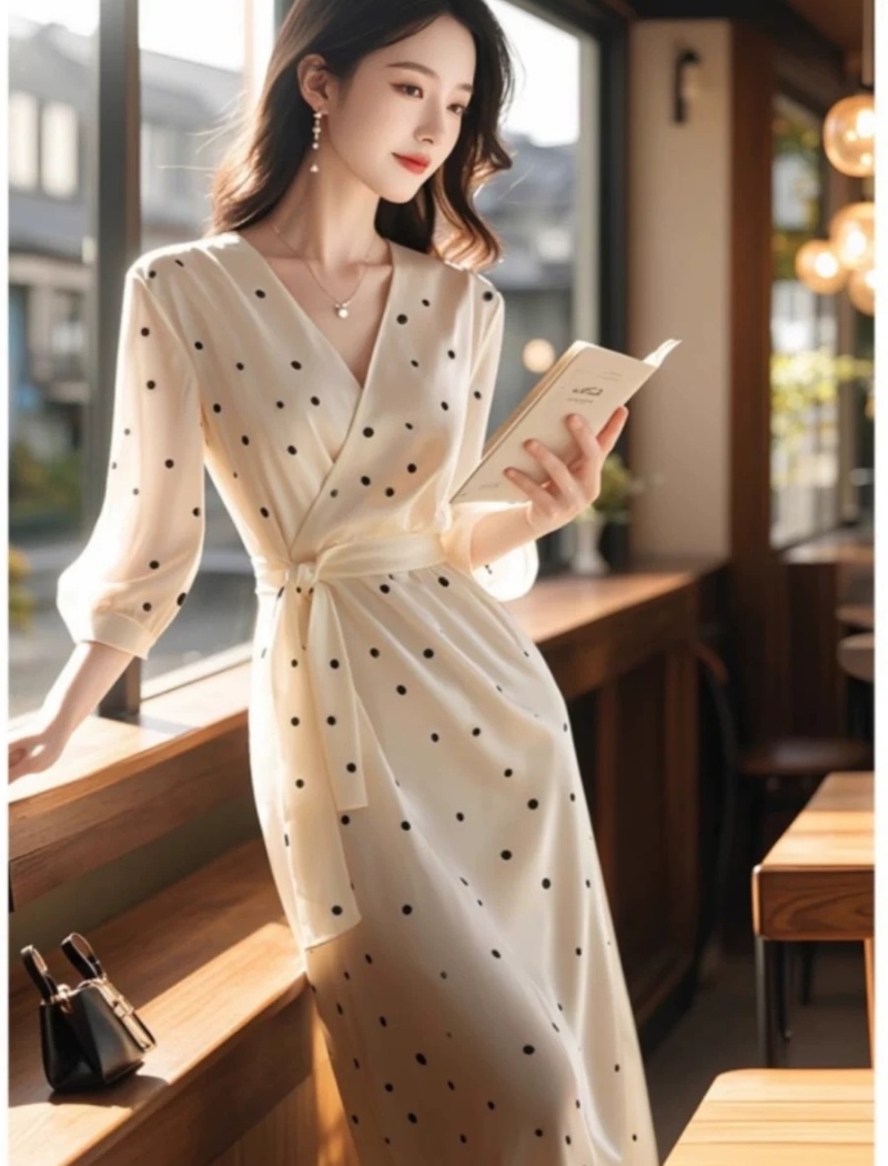 Ladies temperament dress retro long dress for women