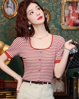 Art stripe small shirt unique summer T-shirt