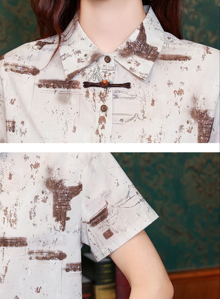 Lapel Western style simple Chinese style ink shirt