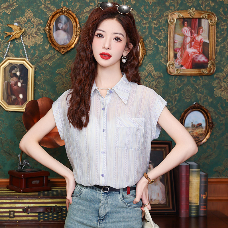 Unique Western style shirt maiden summer tops