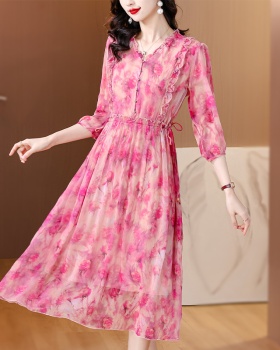 Western style France style summer tender floral dress