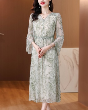 Real silk slim baotou light temperament dress for women