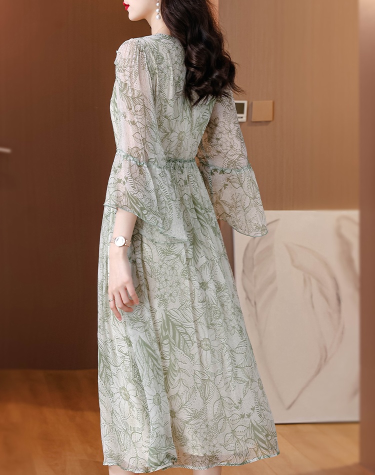 Real silk slim baotou light temperament dress for women