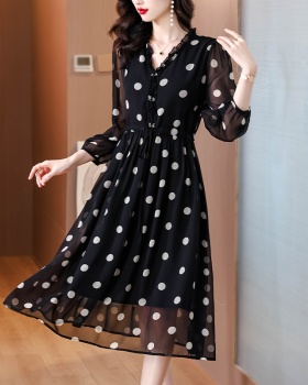 France style niche dress real silk long dress for women