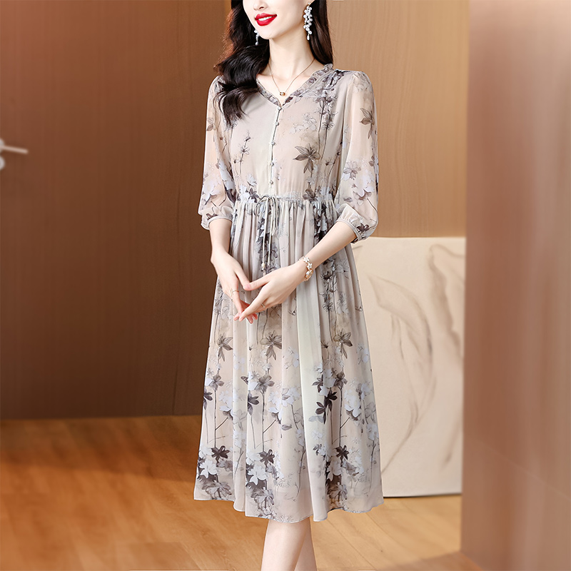 Refinement summer dress printing long dress for women