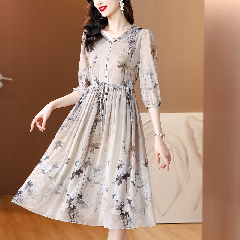 Refinement summer dress printing long dress for women