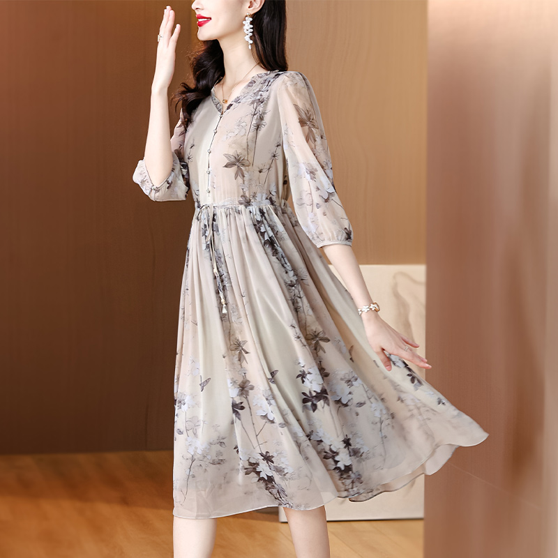 Refinement summer dress printing long dress for women