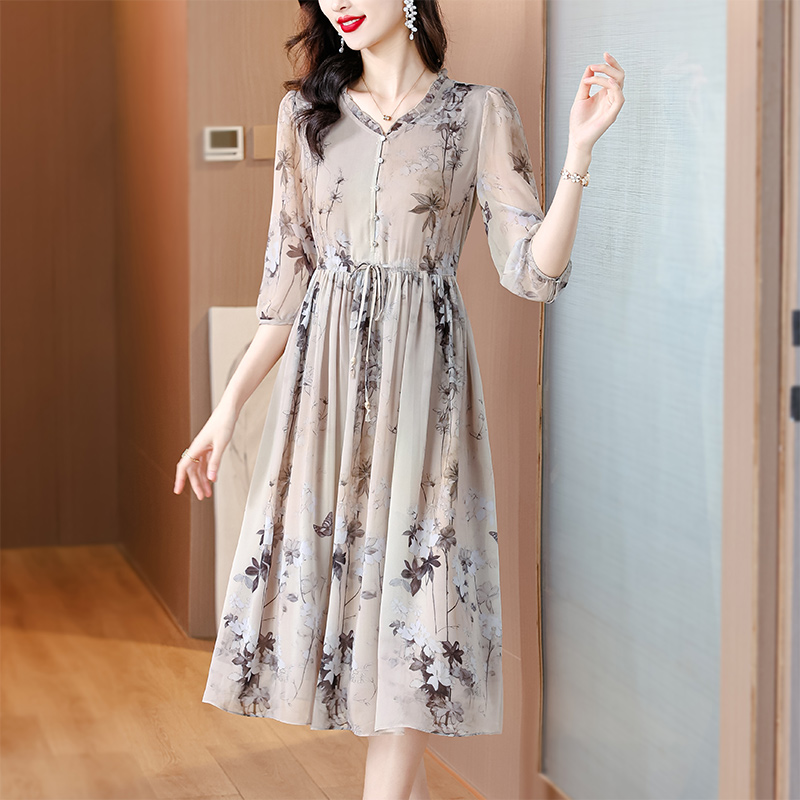 Refinement summer dress printing long dress for women