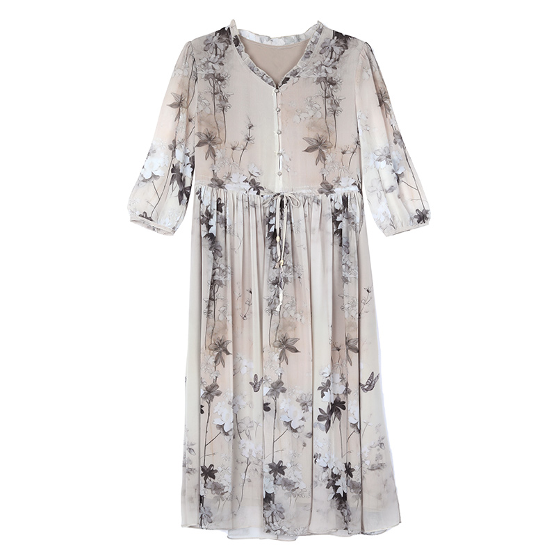 Refinement summer dress printing long dress for women