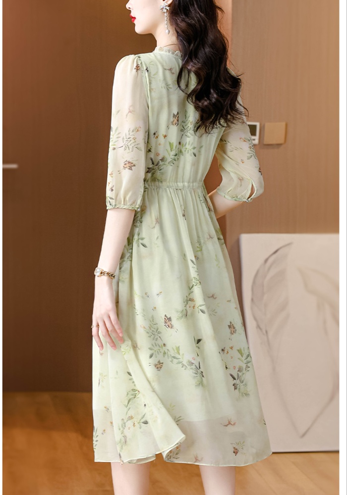 Refinement noble real silk temperament elegant dress