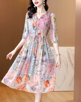 Temperament real silk long dress niche dress for women