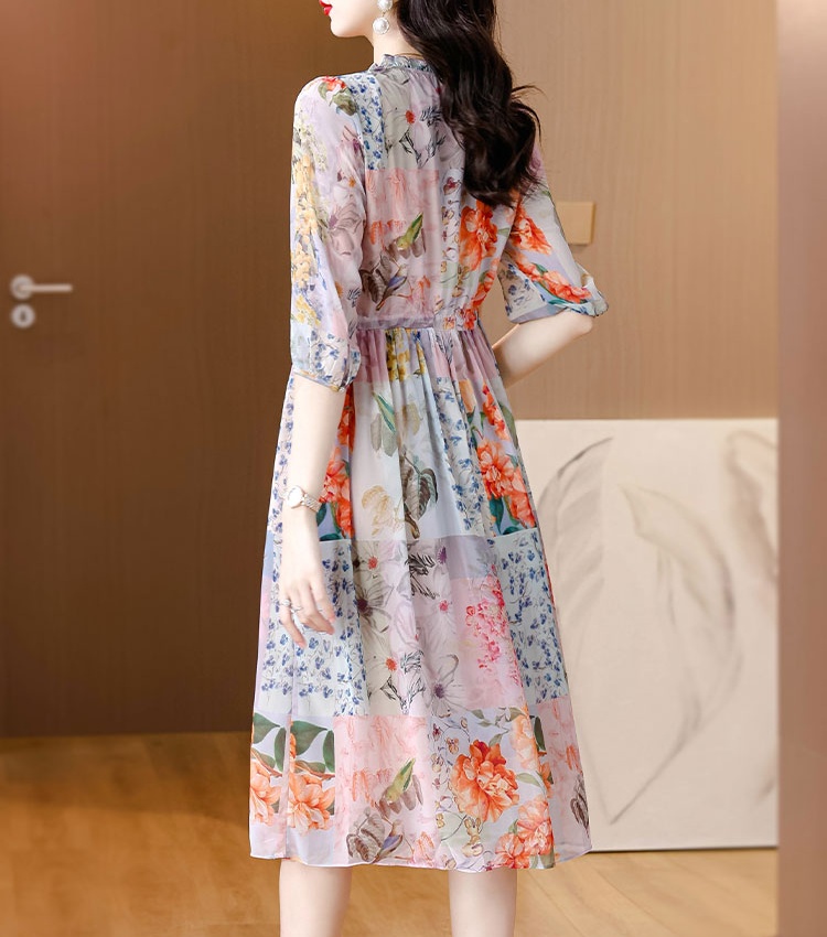 Temperament real silk long dress niche dress for women