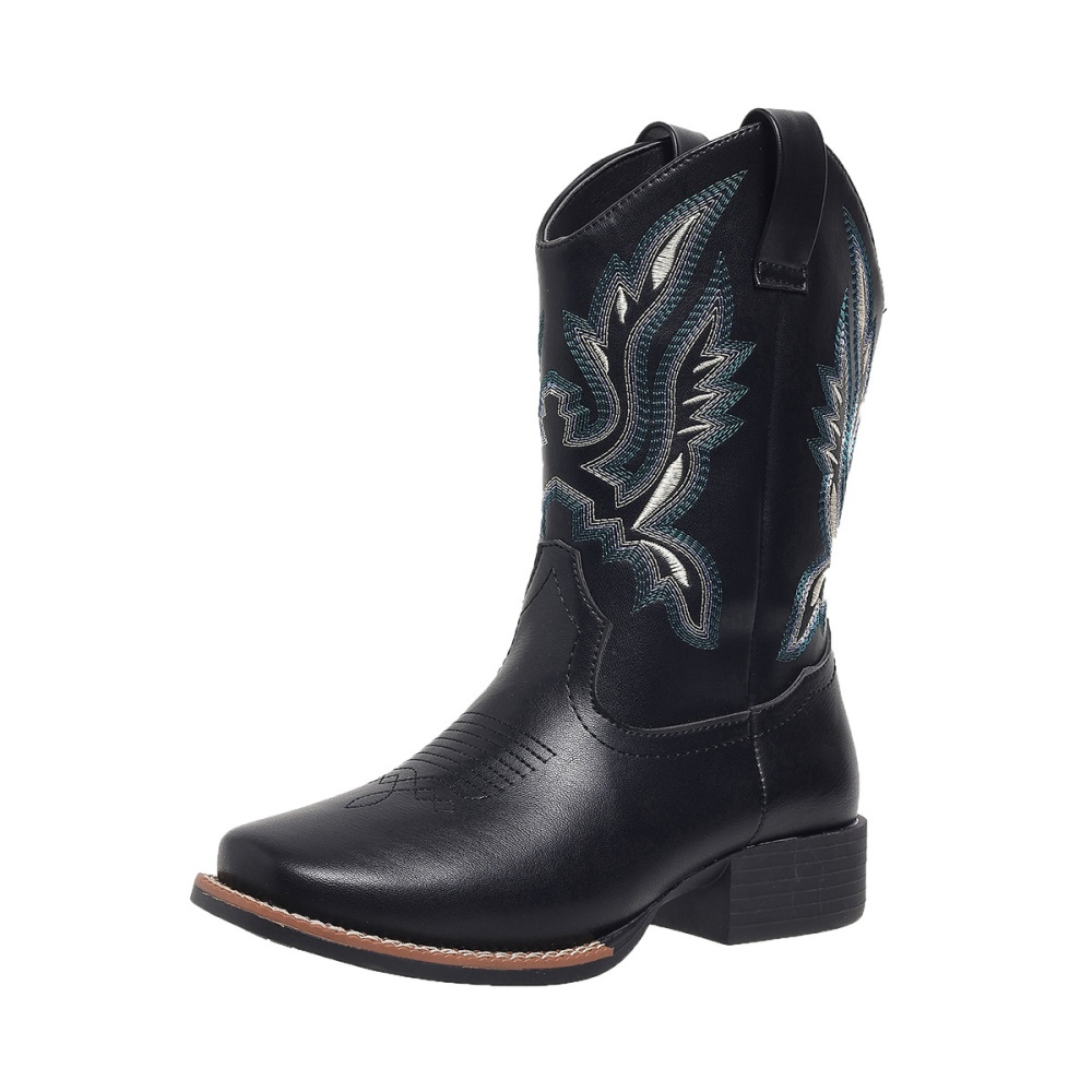 Embroidered boots thick half Boots for women