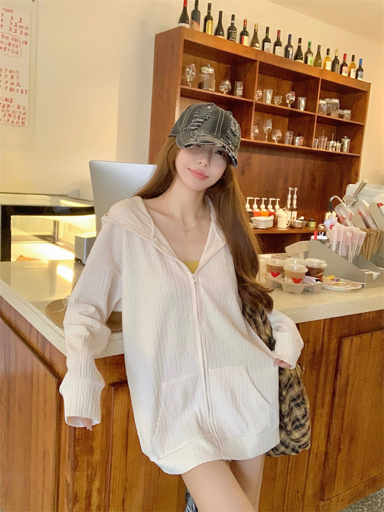 Spring cardigan hooded shirts for women