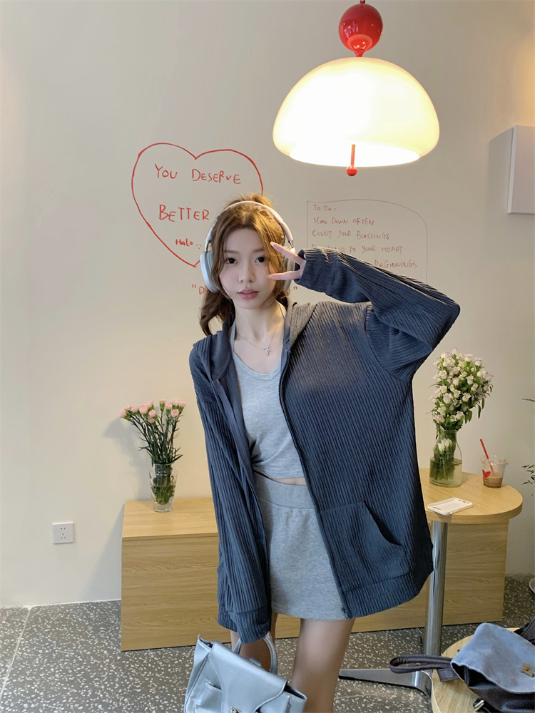 Spring cardigan hooded shirts for women