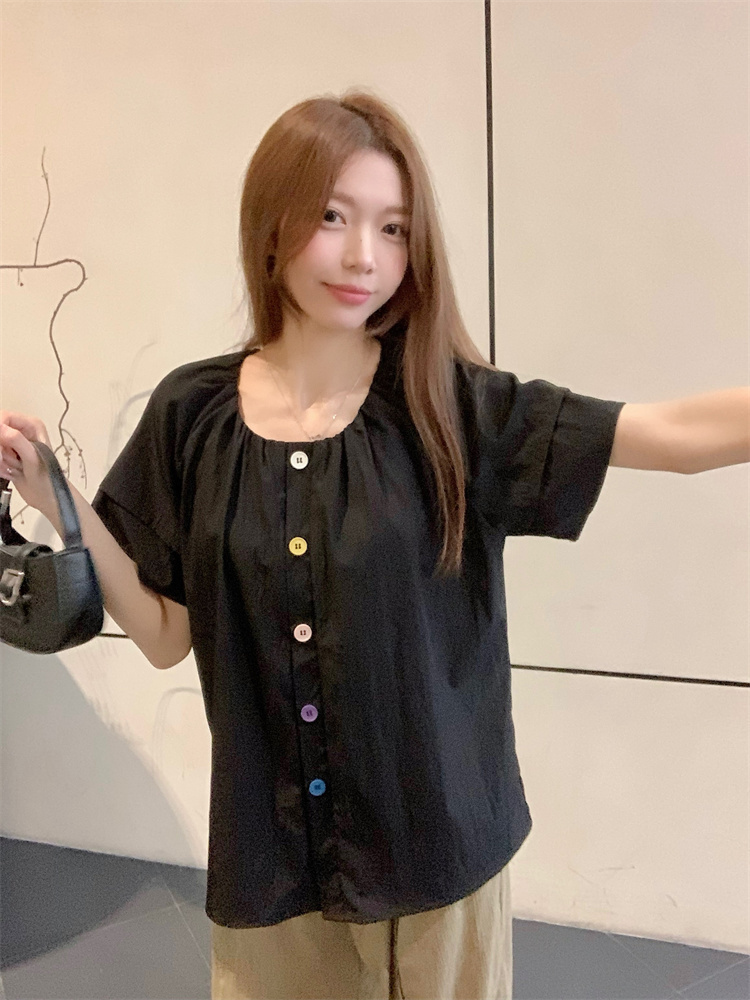 Korean style puff sleeve slim shirt for women