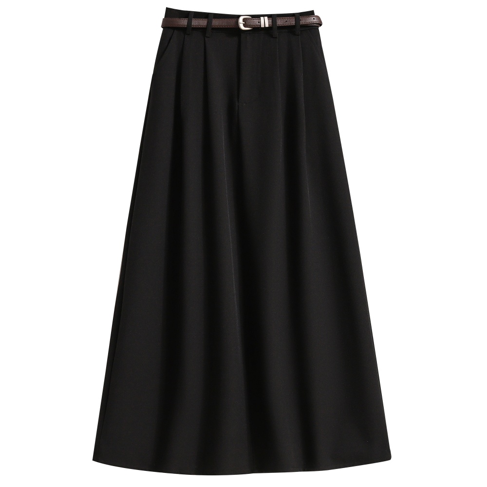 Long high waist skirt A-line pleated business suit