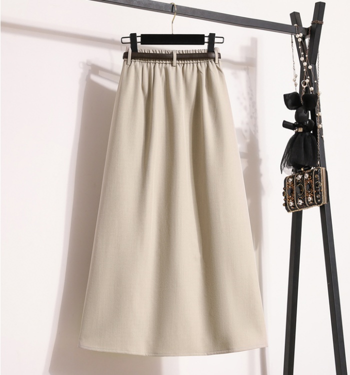 Long high waist skirt A-line pleated business suit