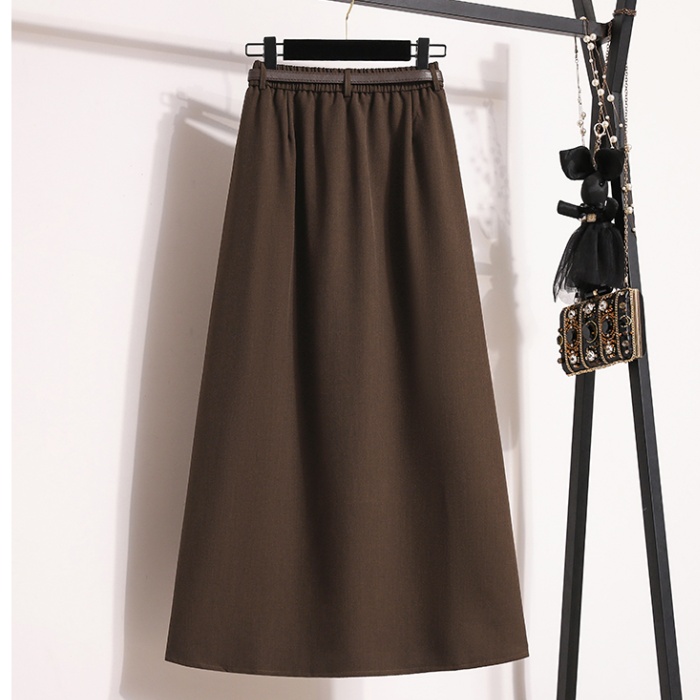 Long high waist skirt A-line pleated business suit