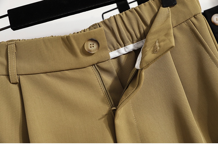 High waist slim five pants summer khaki business suit