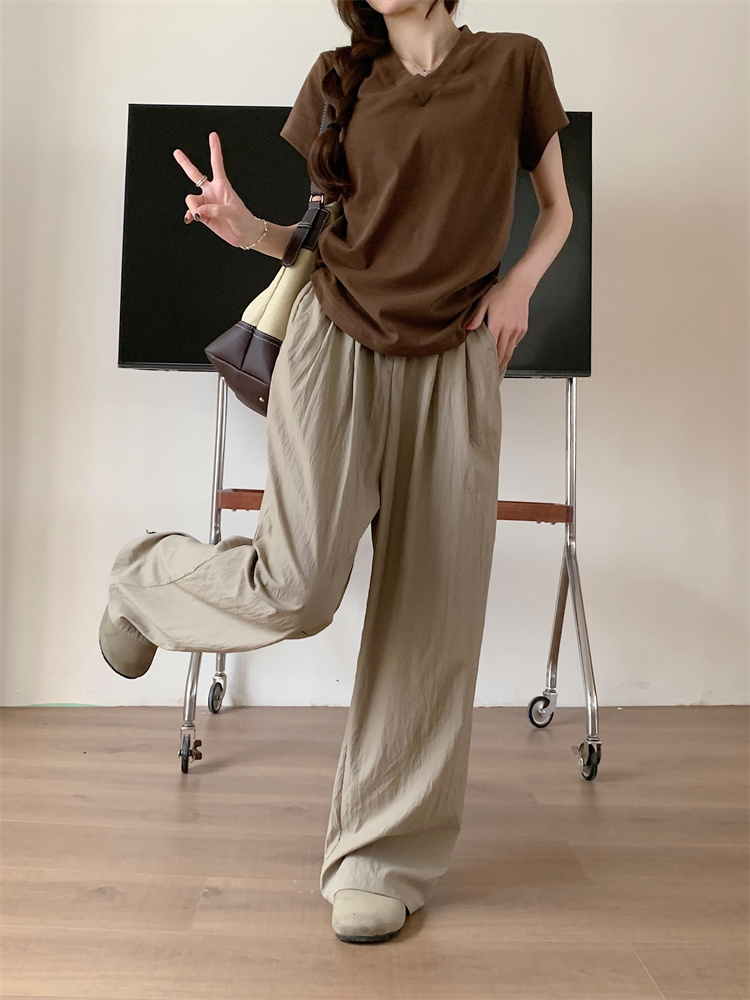 Straight pants Japanese style wide leg pants for women