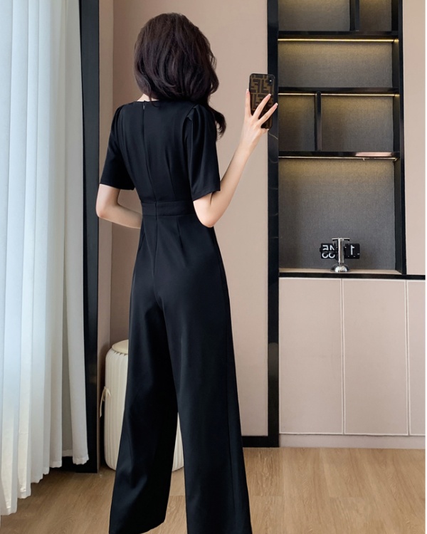 Temperament fashion wide leg pants high waist summer jumpsuit