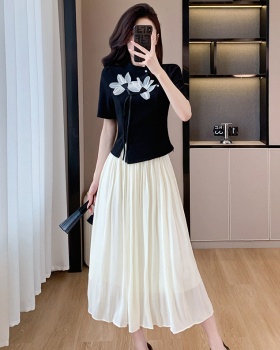 Big skirt sweet long skirt long summer tops 2pcs set