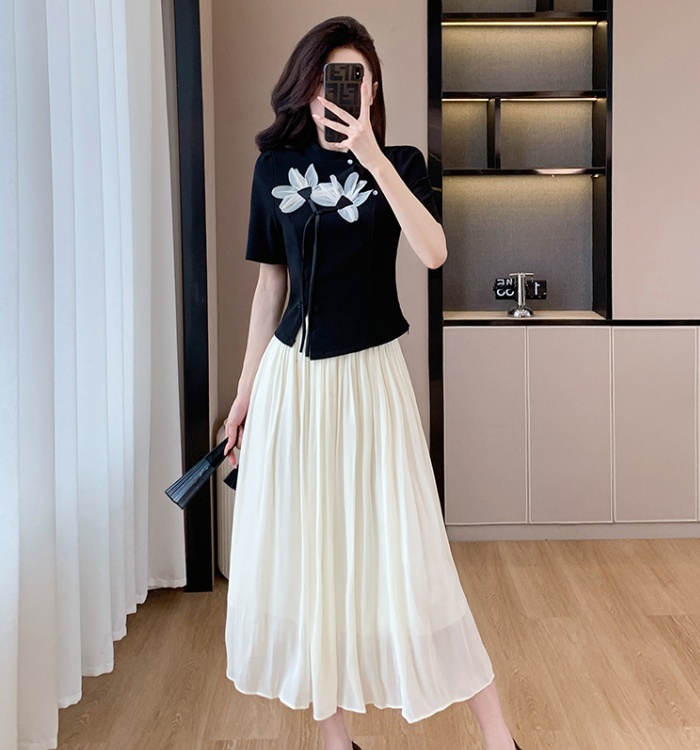 Big skirt sweet long skirt long summer tops 2pcs set