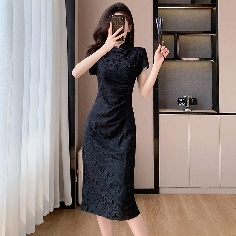 Jacquard Chinese style dress temperament cheongsam