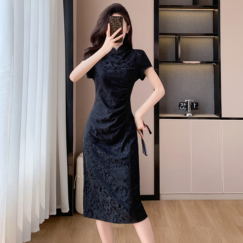 Jacquard Chinese style dress temperament cheongsam