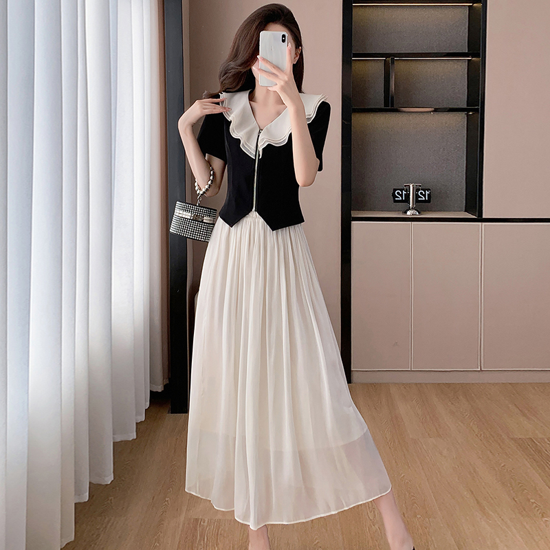 Tender fashion skirt sweet tops 2pcs set