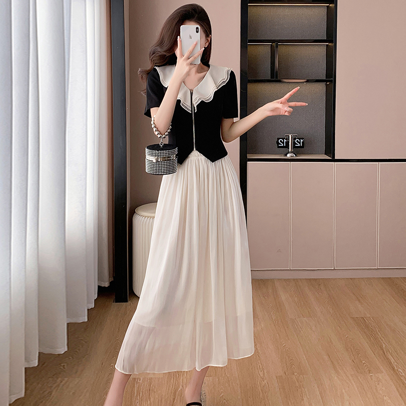 Tender fashion skirt sweet tops 2pcs set