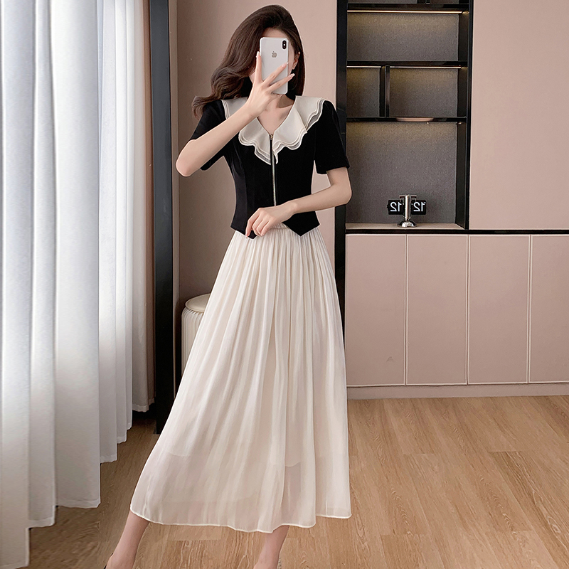 Tender fashion skirt sweet tops 2pcs set