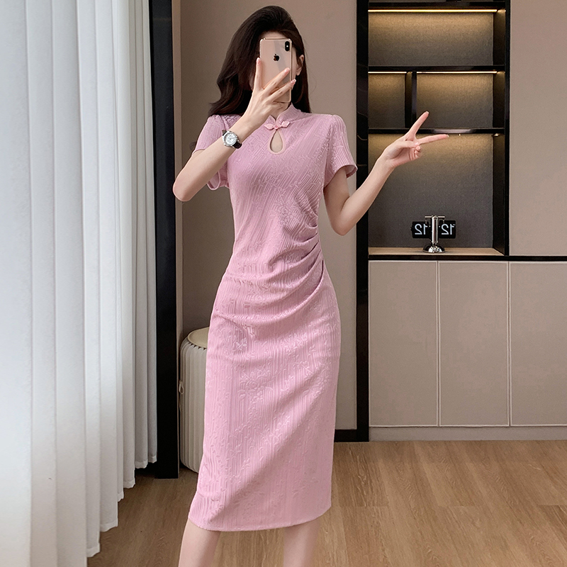 Long maiden dress Chinese style summer cheongsam