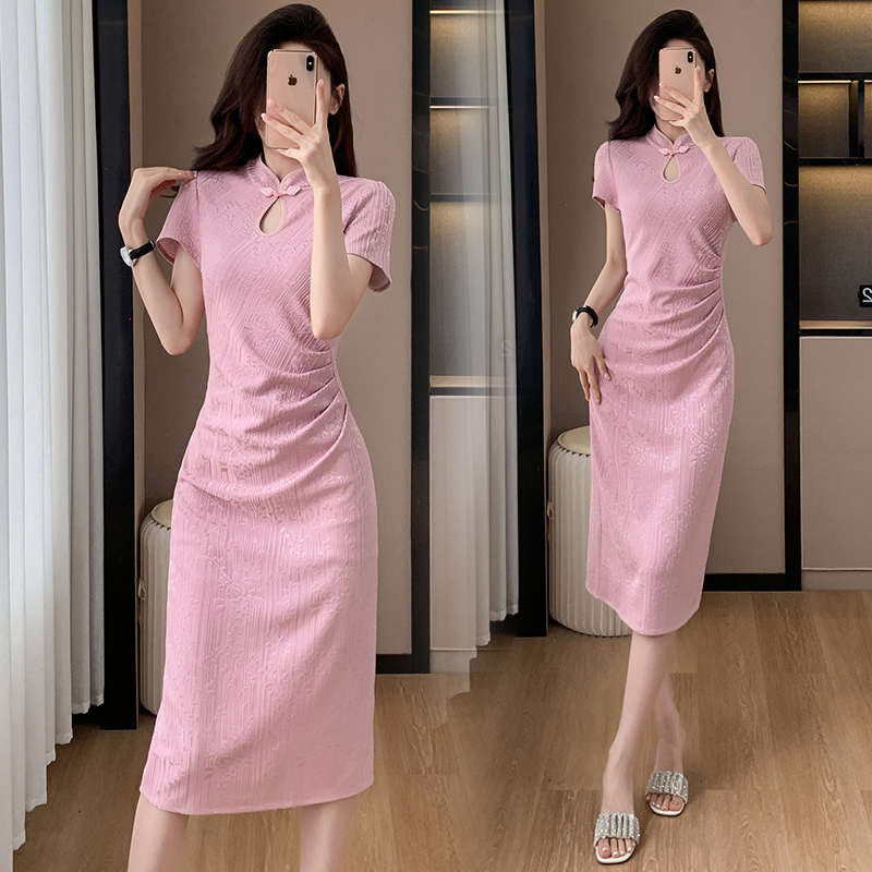 Long maiden dress Chinese style summer cheongsam