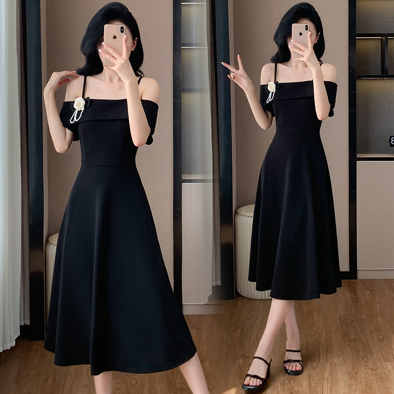 France style sling dress ladies summer long dress