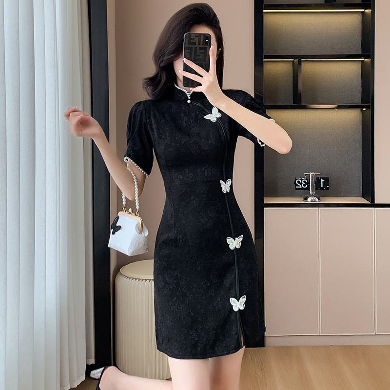 Summer temperament dress maiden Chinese style T-back