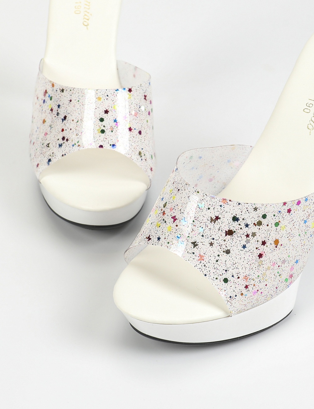 Rhinestone high-heeled lady platform summer sexy slippers