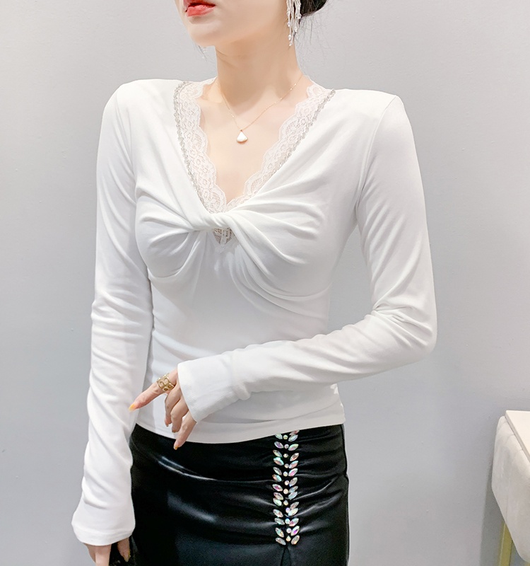 Long sleeve rhinestone beading tops for women