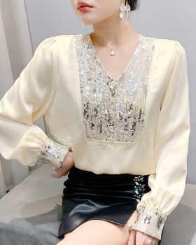 Sequins unique tops large yard shirt for women