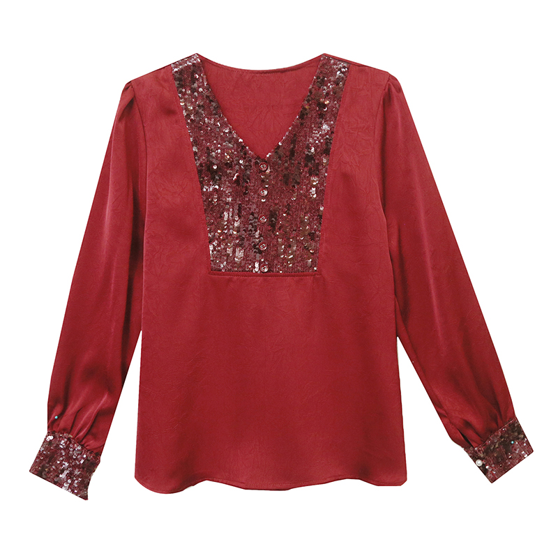 Sequins unique tops large yard shirt for women