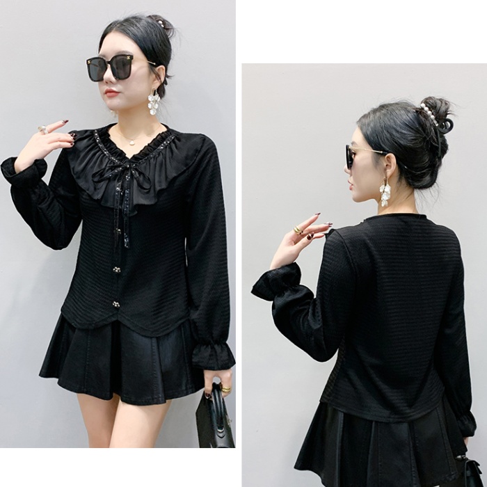 Fold bottoming shirt T-shirt for women