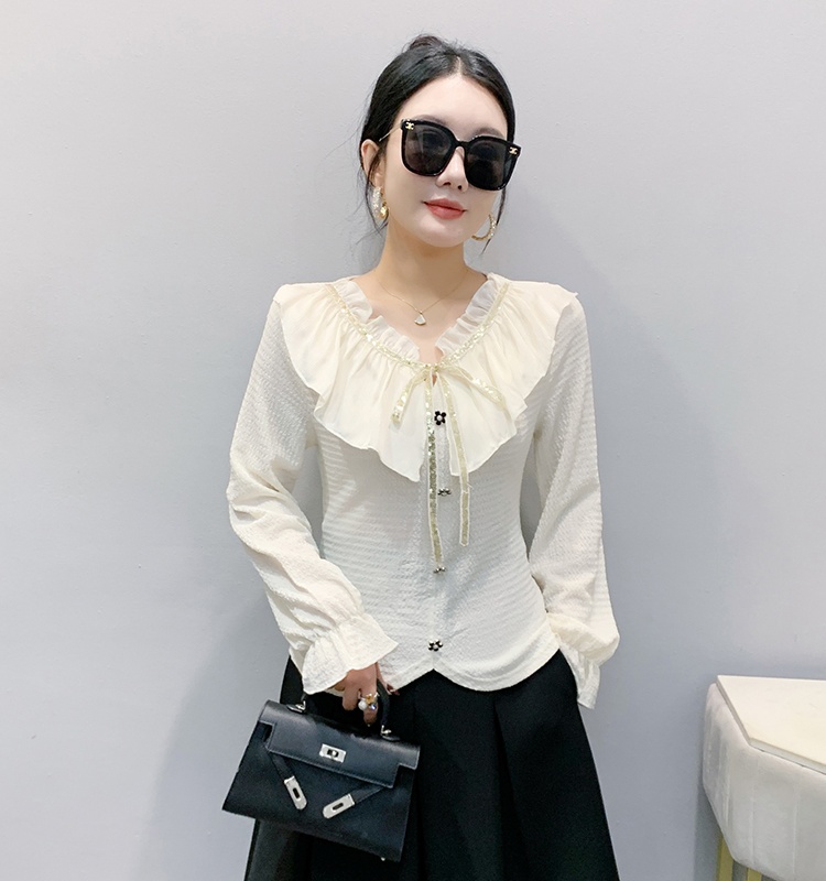 Fold bottoming shirt T-shirt for women