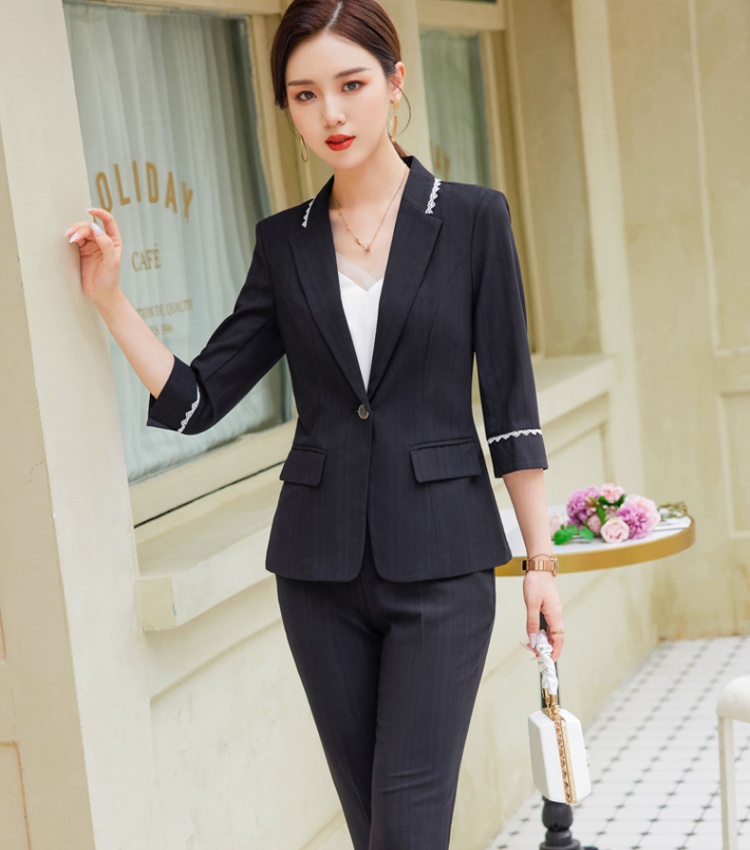 Slim business suit temperament suit pants 2pcs set for women